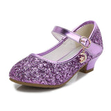 Girls High Heels Leather Princess Shoes