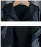 Baby Girls Black Leather Jacket Dress (Detachable Skirt)