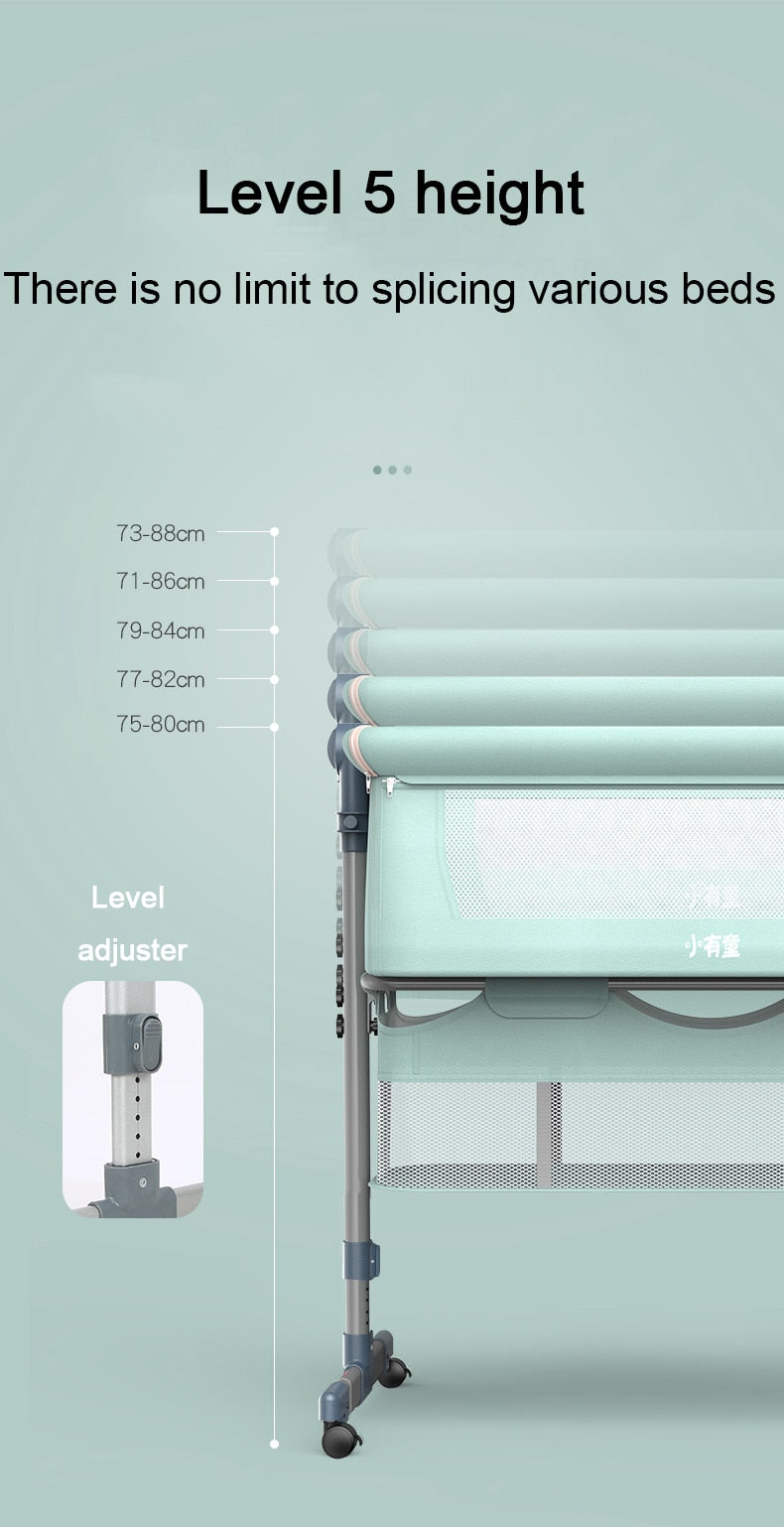 Washable New Born Bed Portable Removable Crib  Adjustment  Big Bed Foldable Cradle