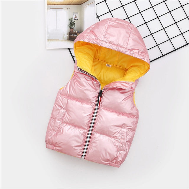 Kids Stylish Hooded Bubble Vest. Age 3T~11 Years