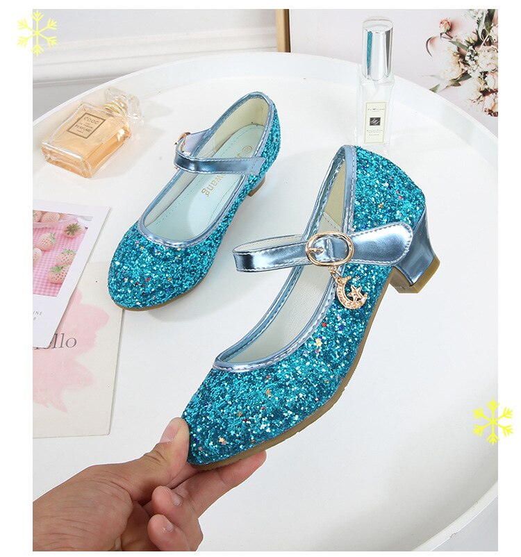 Girls High Heels Leather Princess Shoes