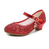 Girls High Heels Leather Princess Shoes