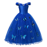 Girl Princess Blue Sleeveless Mesh Ball Gown (and Princess Accessories)