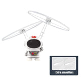 Flying Robot Astronaut. High-Tech Interactive Hand-Controlled Drone With Dual Wings with Lights