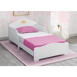 Princess Crown White/Pink Wood Toddler Bed