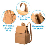 New Fashion Pu Leather Mommy Bag Large Capacity Solid Color Shoulder Mother And Baby Organizer Stroller Travel Nursing Backpack