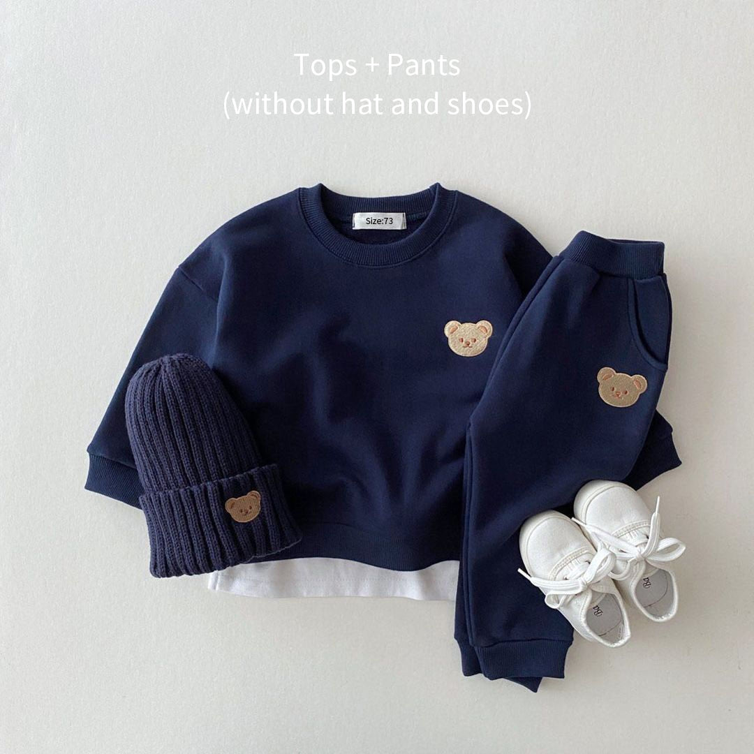 Fashion Toddler 2Pc Bear Sweatshirt & Pants Set