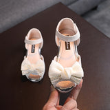 Stylish Pearl Mesh Bowknot Sandals For Girls