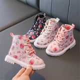 Girl Baby Warm and Stylish Strawberry Leather Boots