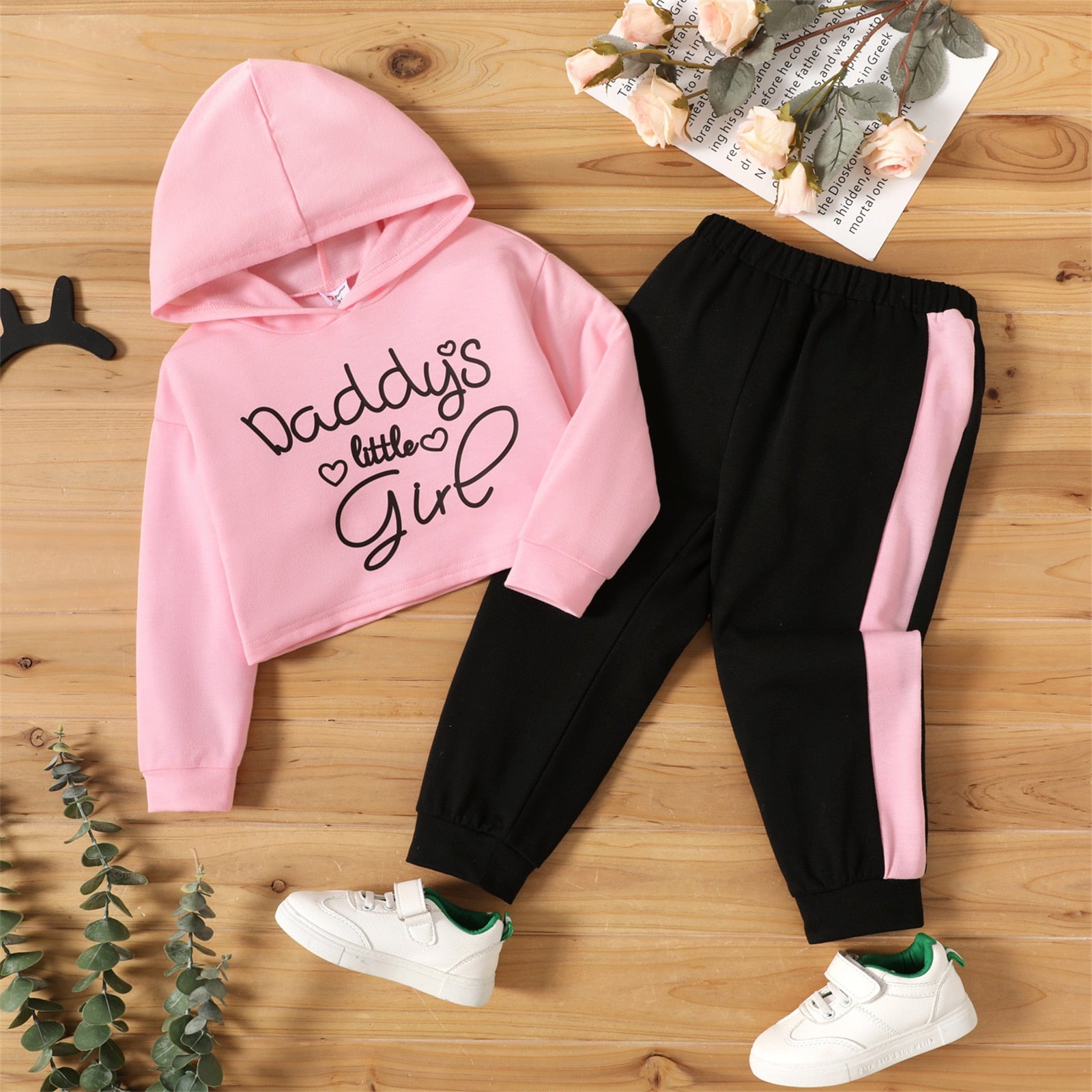 Toddler Girl 2Pc "Daddy's Little Girl" Hoodie and Pants Set