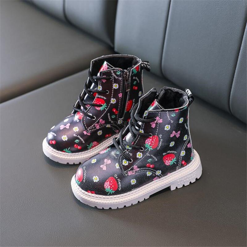 Girl Baby Warm and Stylish Strawberry Leather Boots