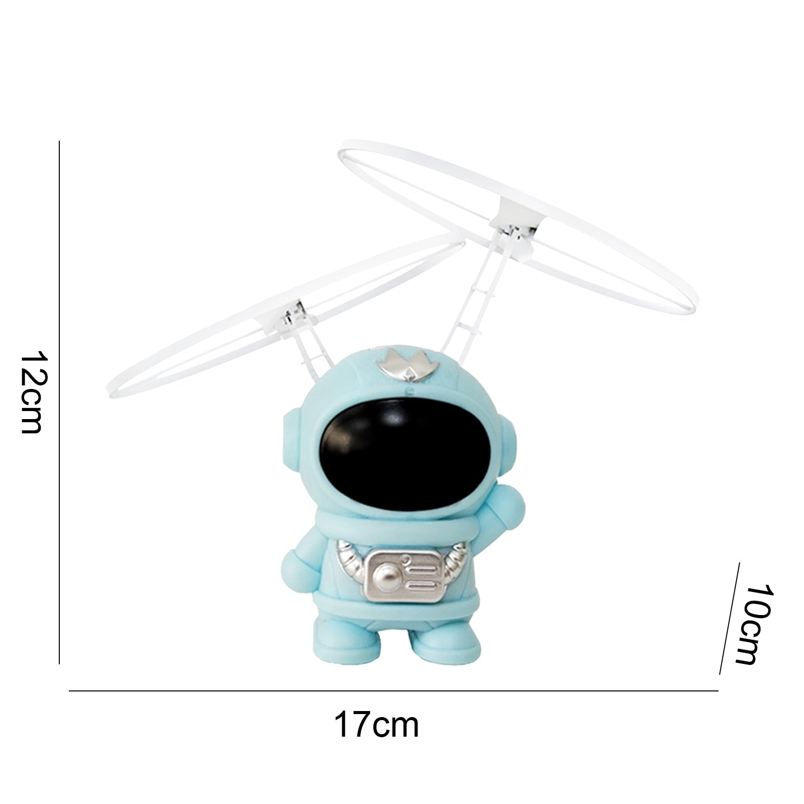 Flying Robot Astronaut. High-Tech Interactive Hand-Controlled Drone With Dual Wings with Lights