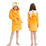Girls Fleece Unicorn Hooded Bathrobes
