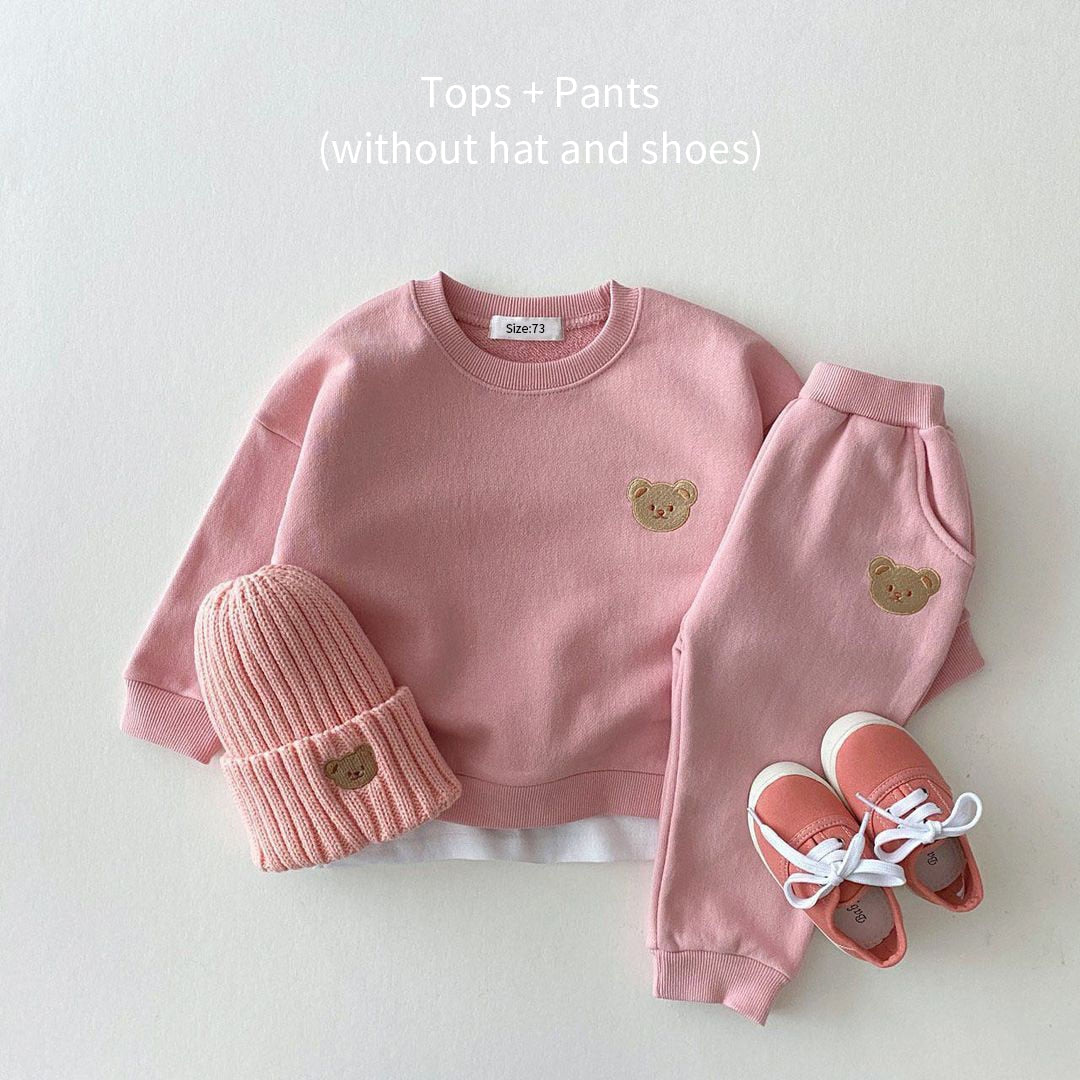 Fashion Toddler 2Pc Bear Sweatshirt & Pants Set