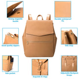 New Fashion Pu Leather Mommy Bag Large Capacity Solid Color Shoulder Mother And Baby Organizer Stroller Travel Nursing Backpack
