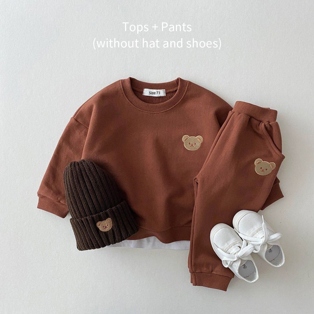 Fashion Toddler 2Pc Bear Sweatshirt & Pants Set