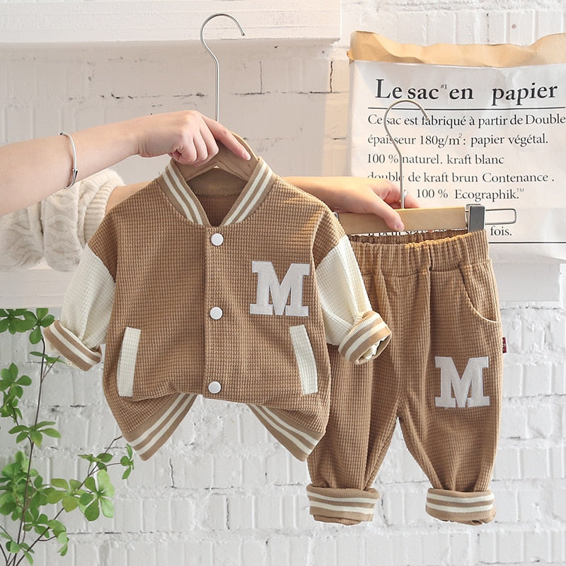 Kids Baseball Jacket & Sweatpants 2Pc Set. Ages 9M-5T