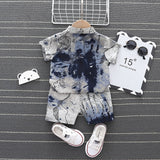 Baby Boys 2Pc Tie-dyed Graffiti Shirt & Shorts Set. Ages 9M-4T