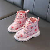 Girl Baby Warm and Stylish Strawberry Leather Boots