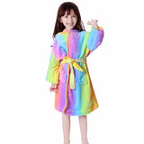 Girls Fleece Unicorn Hooded Bathrobes