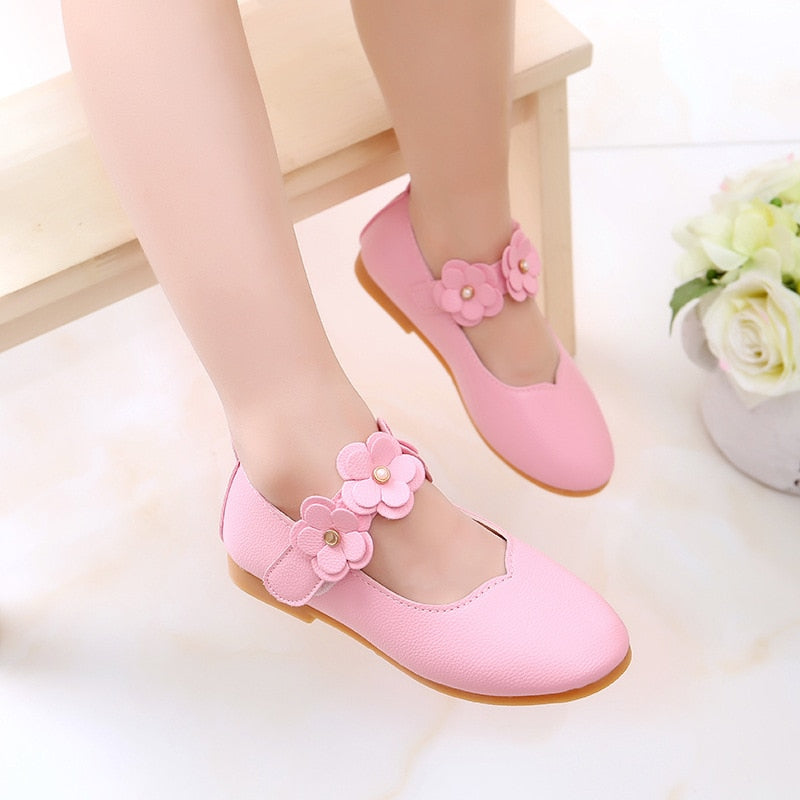 Toddler Girl Flower Strap Dress Shoes