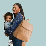 New Fashion Pu Leather Mommy Bag Large Capacity Solid Color Shoulder Mother And Baby Organizer Stroller Travel Nursing Backpack