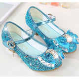 Princess Kitty Heels Leather Glitter Shoes for Girls