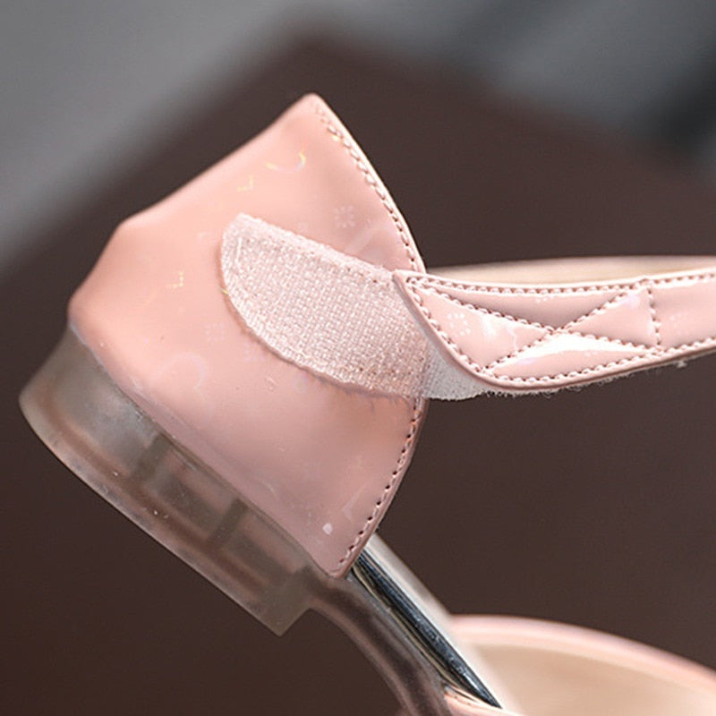 Stylish Pearl Mesh Bowknot Sandals For Girls
