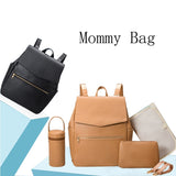 New Fashion Pu Leather Mommy Bag Large Capacity Solid Color Shoulder Mother And Baby Organizer Stroller Travel Nursing Backpack