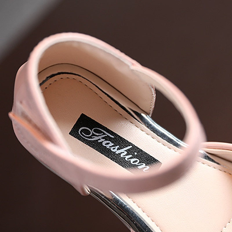 Stylish Pearl Mesh Bowknot Sandals For Girls