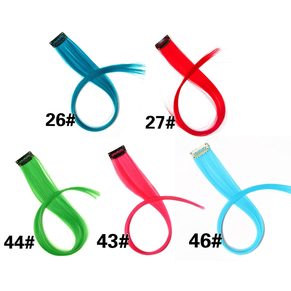 5PC Synthetic Clip-In Color Hair Extensions.