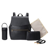 New Fashion Pu Leather Mommy Bag Large Capacity Solid Color Shoulder Mother And Baby Organizer Stroller Travel Nursing Backpack