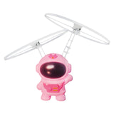 Flying Robot Astronaut. High-Tech Interactive Hand-Controlled Drone With Dual Wings with Lights