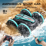 Boys Double-sided Flip Remote Control Amphibious Stunt Car