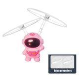 Flying Robot Astronaut. High-Tech Interactive Hand-Controlled Drone With Dual Wings with Lights