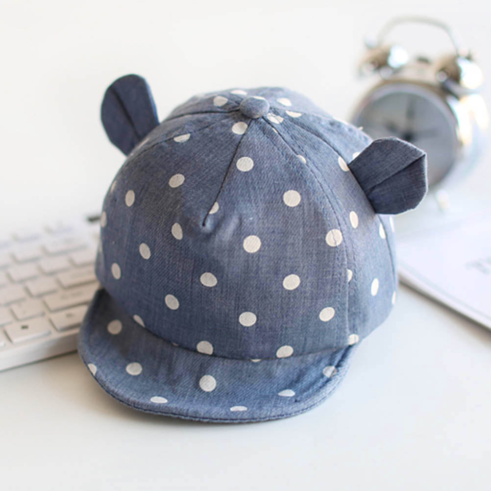 Cute Polka Dot Baby Cap With Ears For Both Girls & Boys