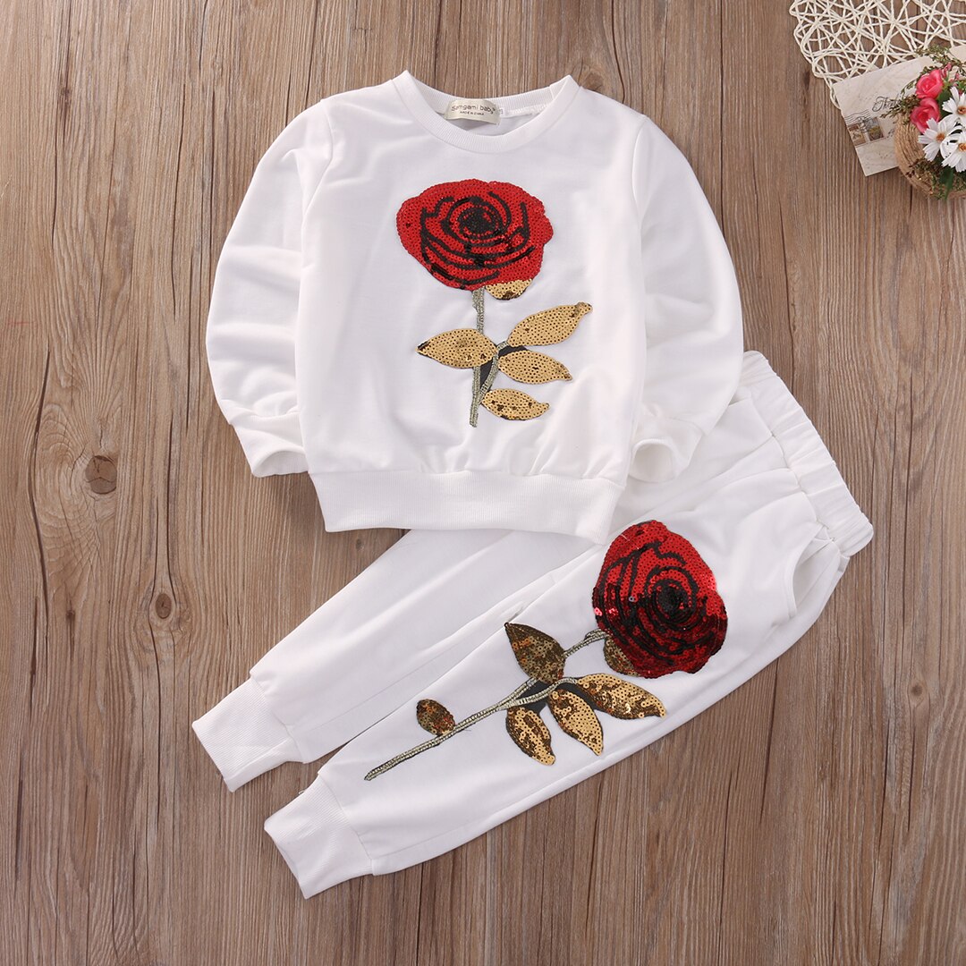 Girls 2Pc Fashion Rose Set