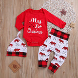 Baby's 3Pc "My First Christmas" Onesie,  Pant & Hat Set.