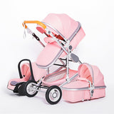 3 in 1 Multifunctional luxury Baby Stroller & Carseat. Portable High Landscape 4 Wheel Folding Carriage