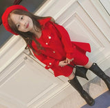 Girls Classy 3Pc Bolo Jacket, Short Trumpet Dress and Hat Ensemble.