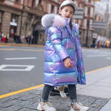 Stylish Waterproof Winter Down Coat For Girls, With Hooded Parka