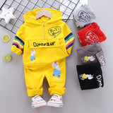 New In Fashion, 2Pc Baby Dinosaur Cotton Sports Sweaters & Pants Sets, For Both Boys and Girls