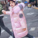 Stylish Waterproof Winter Down Coat For Girls, With Hooded Parka