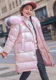 Stylish Waterproof Winter Down Coat For Girls, With Hooded Parka