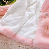 Baby Girls Fashion Plush, Thick & Warm Hooded Sweater Coats.