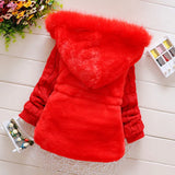 Baby Girls Fashion Plush, Thick & Warm Hooded Sweater Coats.