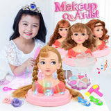 Kids Fashion Pretend Makeup & Styling Doll Head With Lights, Hair Dryer and Accessories.