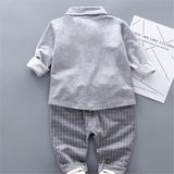 Boys Stylish 2Pc Casual Shirt, Tie & Pants Set