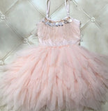 Girls Elegant Fashion Tulle & Tassels Party Dress