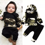 Baby Boys 2Pc Trendy Camouflage Hooded Sweatshirt and Pants Set